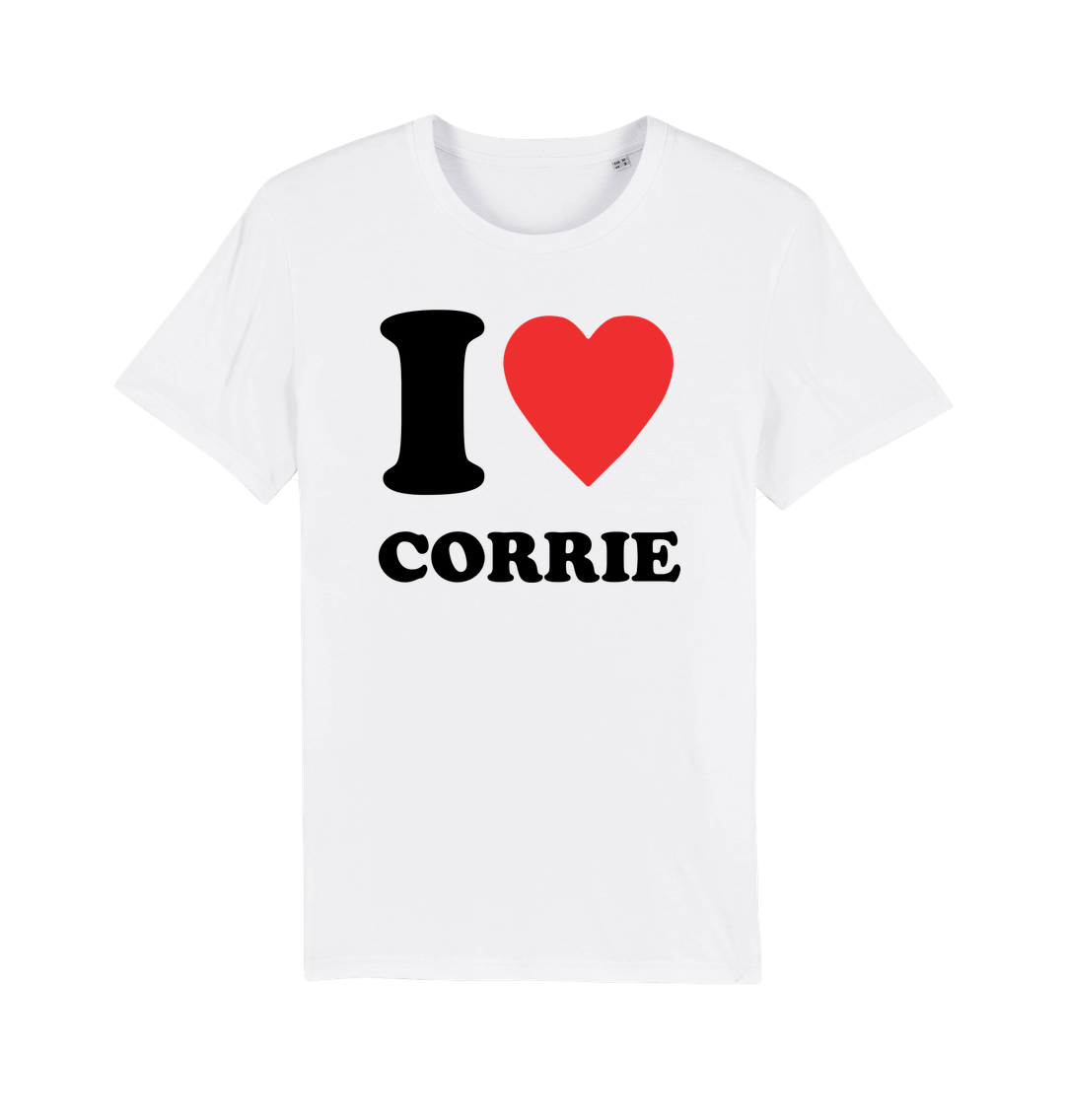 White I Love Corrie - T-shirt