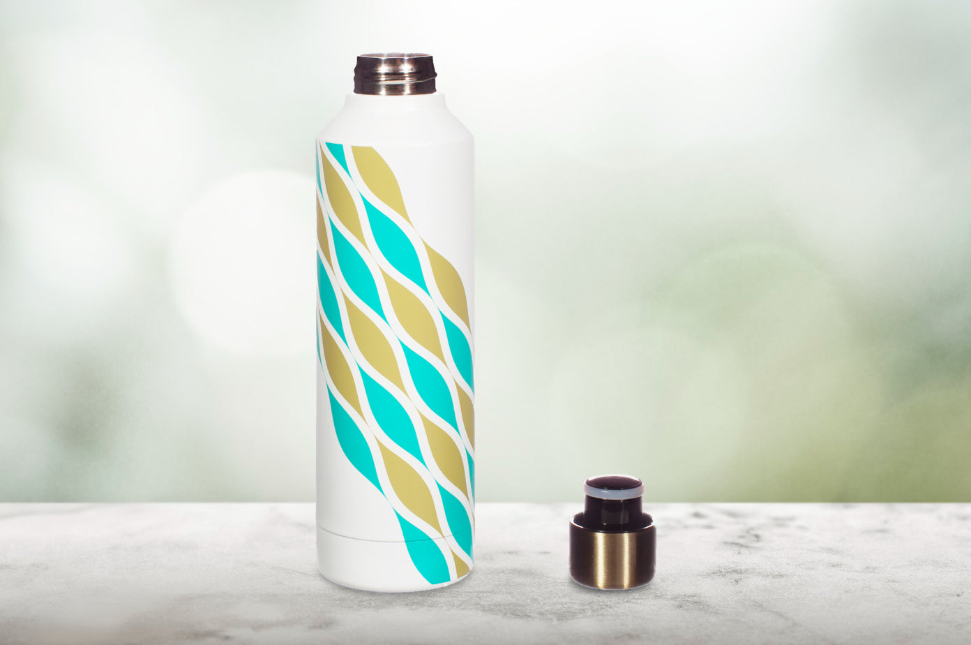 This Morning Teal Stripe Bottle