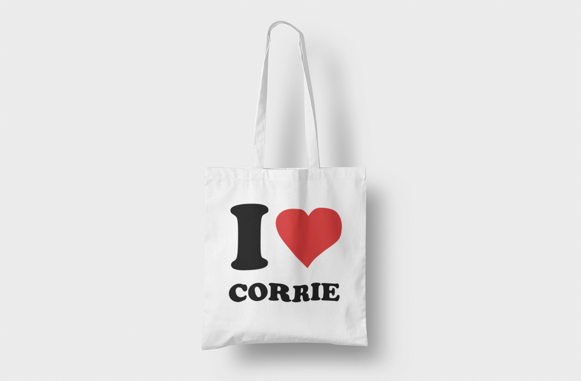 I Love Corrie Tote Bag